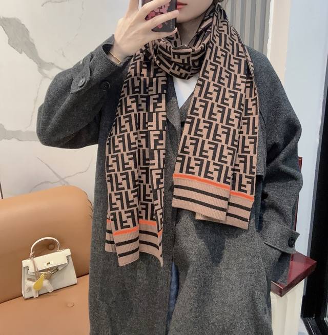 Fendi Classic Ff Knitted Long Scarf. A must-have for those who love unique and l