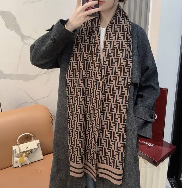 Fendi Classic Ff Knitted Long Scarf. A must-have for those who love unique and l