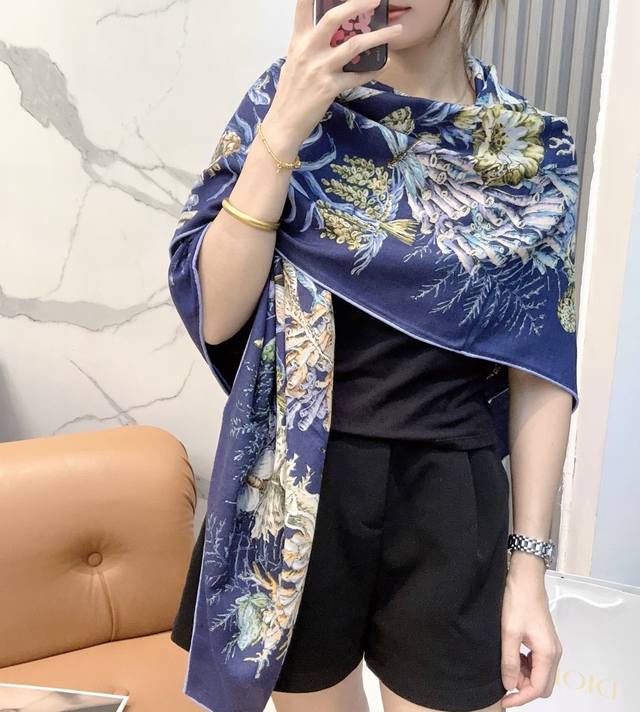 New Arrival: Dior Phases Lunaires Scarf {140cm Silk & Cashmere} Mulberry Silk +