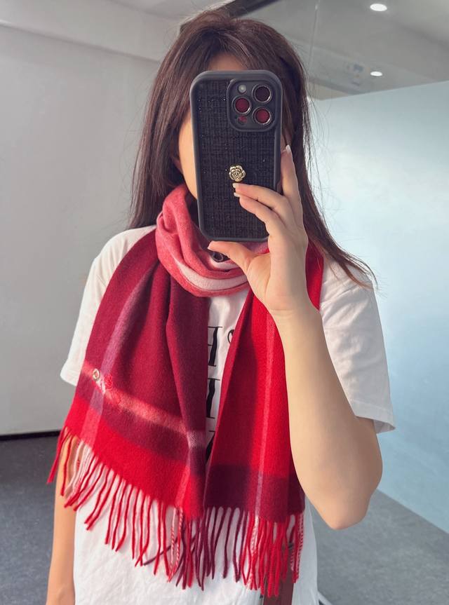 Loro Piana Autumn/Winter New Arrival: Premium Cashmere Water Ripple Plaid Scarf