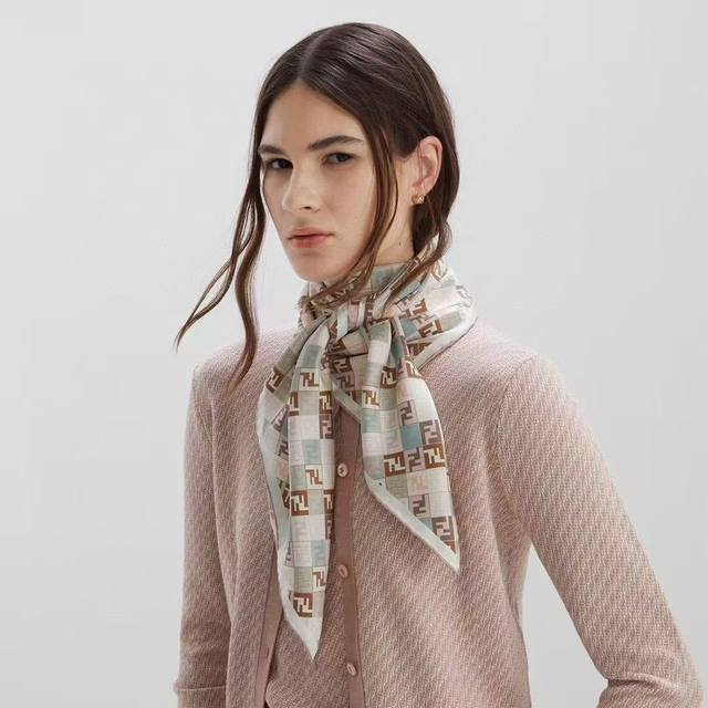 Fendi's incredibly alluring square scarf is crafted from organic mulberry silk t