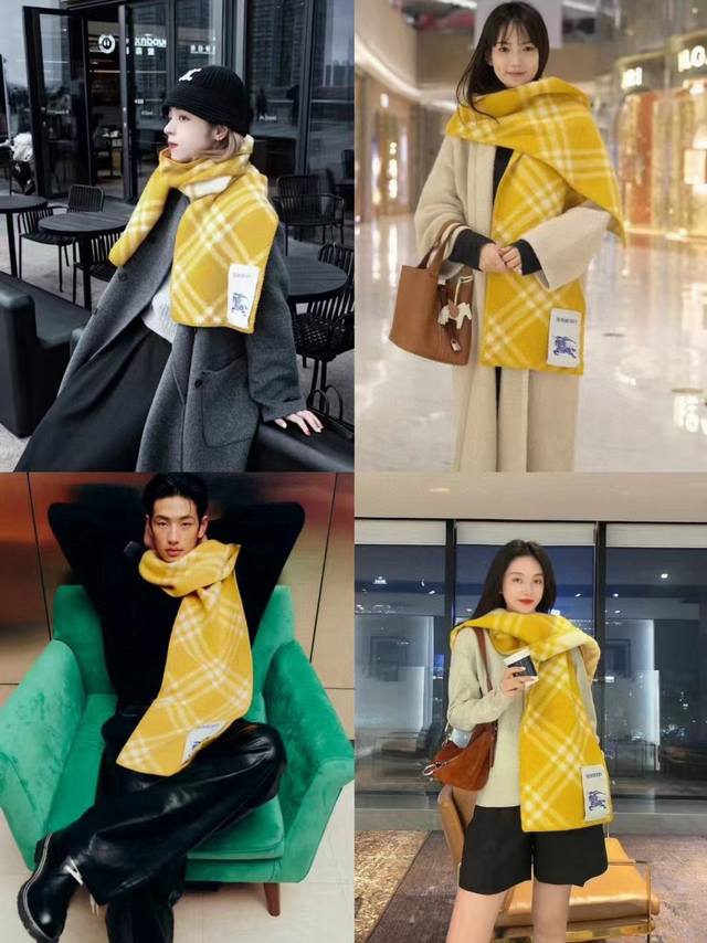 Burberry's understated luxury [moon] Exquisite and elegant fashion scarf, a leve