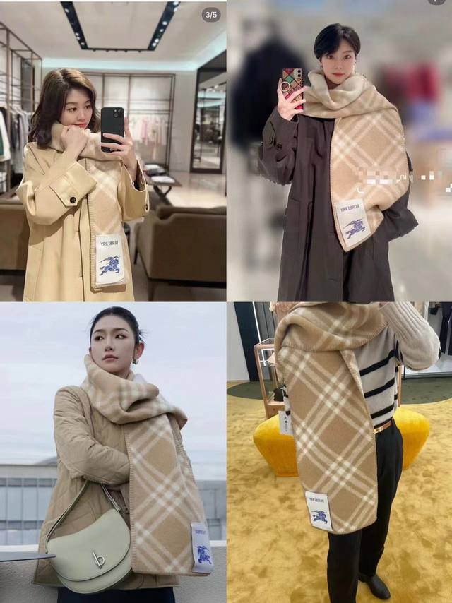 Burberry's understated luxury [moon] Exquisite and elegant fashion scarf, a leve
