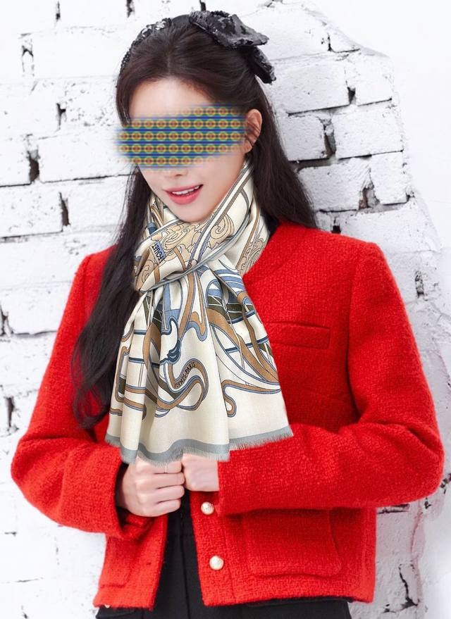 New Hermes double-sided matching color scarf is so beautiful, you have to act fa