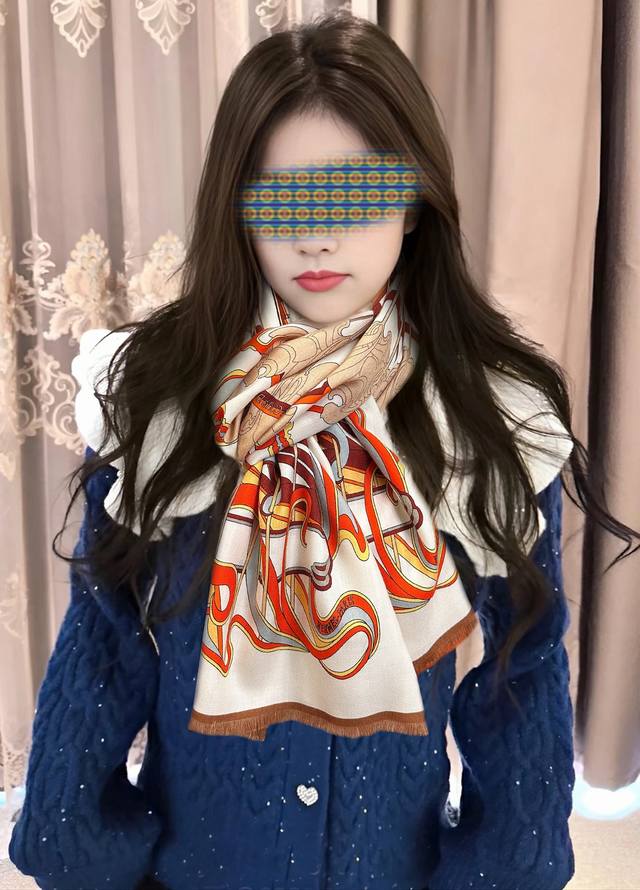 New Hermes double-sided matching color scarf is so beautiful, you have to act fa