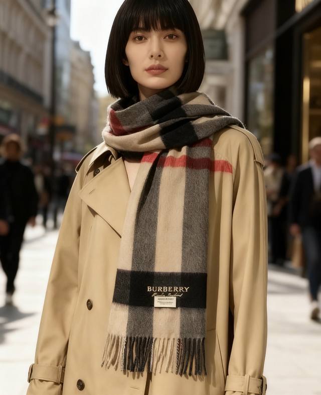 Burberry High-Quality Imported Cashmere Embroidered Logo Scarf Now Available in