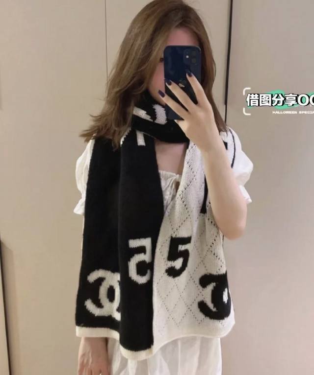 Chanel double-sided knitted scarf, a top-tier, high-end, exquisitely beautiful a