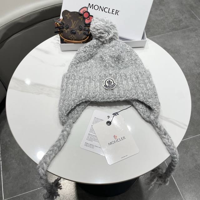 Moncler Women's Lace-up Knitted Hat, 2025 New Fashionable Versatile Windproof Co