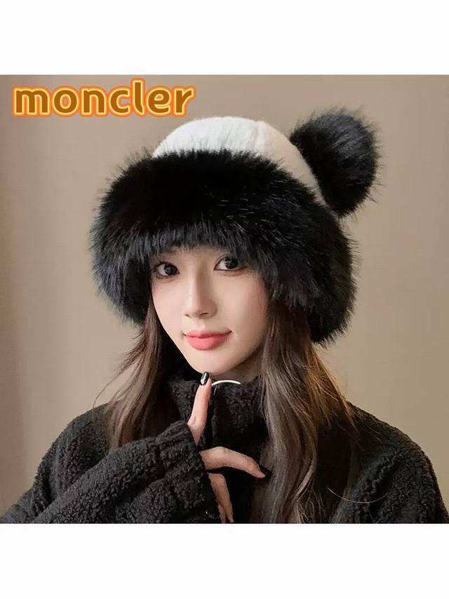 Moncler Women's Fleece Hat, Autumn/Winter, Thickened Fleece-Lined Pullover Hat,