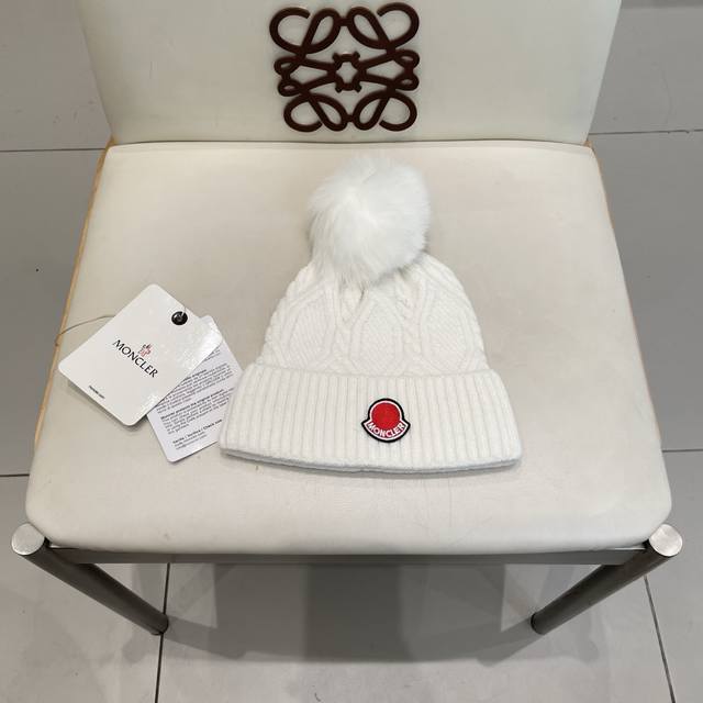 High-quality version!!! Moncler high-quality fox fur pom-pom knitted rabbit wool