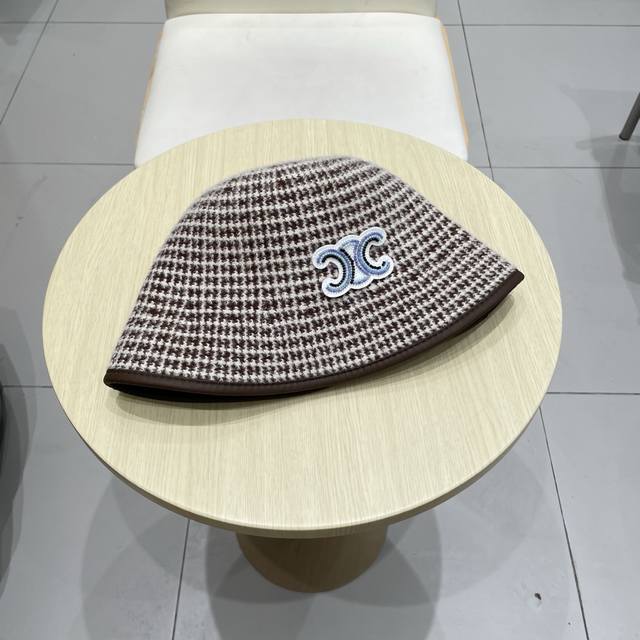 Celine Fair Isle style wool knitted fisherman's hat for women, autumn and winter