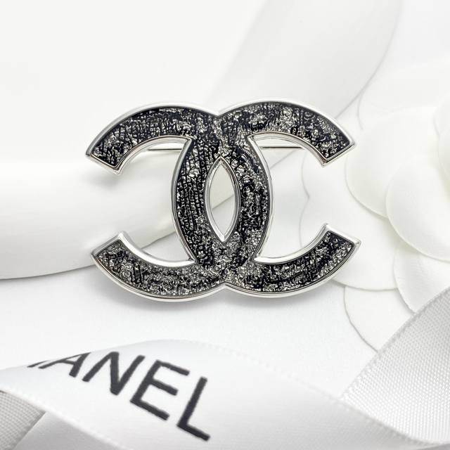 Chanel Brooch Hot Selling New Arrival Chanel 25 Black and Silver Lace Double C B