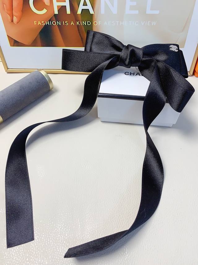 Chanel Mini Hair Clip Chanel Hair Clip Ribbon Bow Hair Clip Spring Clip Elegant