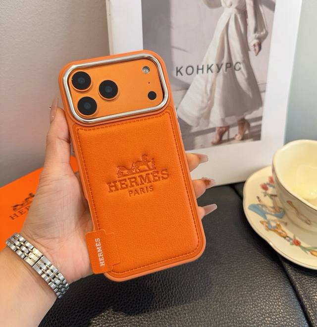 Starry Orange Series Hermes Full Coverage Phone Case Model: To avoid model error