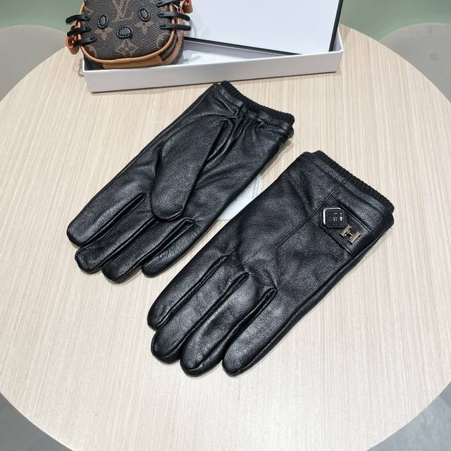 Hermes lambskin gloves, stylish gloves, warm lining for autumn and winter, class