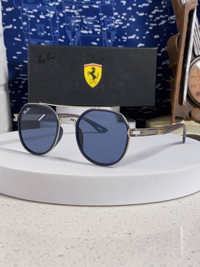 Rayban Ferrari Collaboration Metal Acetate Oval Frame Sunglasses for Women The P