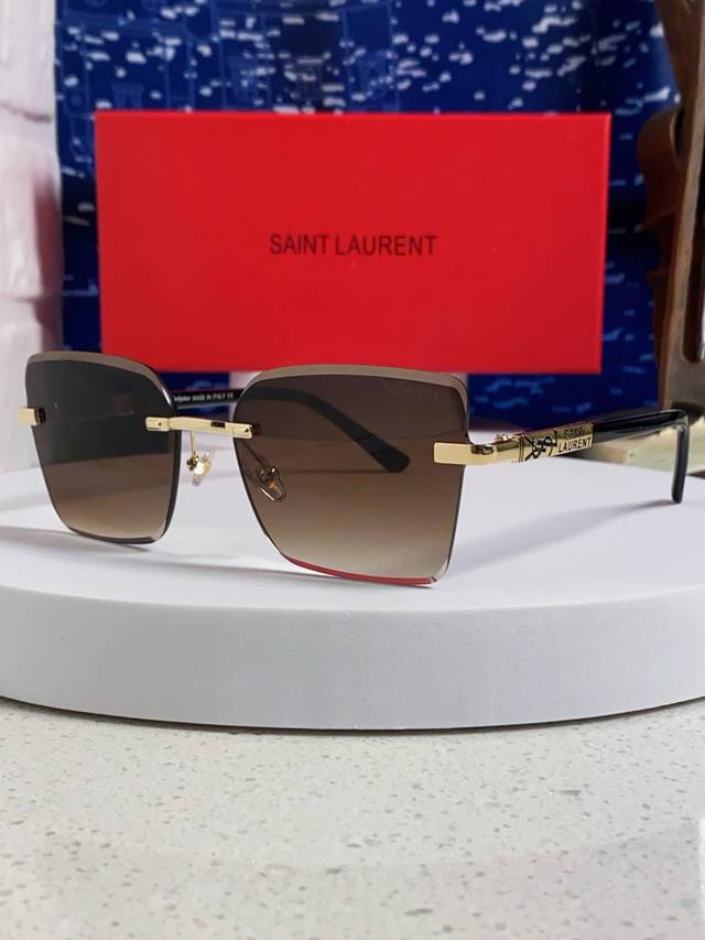 Saint Laurent 2025 New Gold-Plated YSL Rimless Eyeglasses Frames for Men and Wom