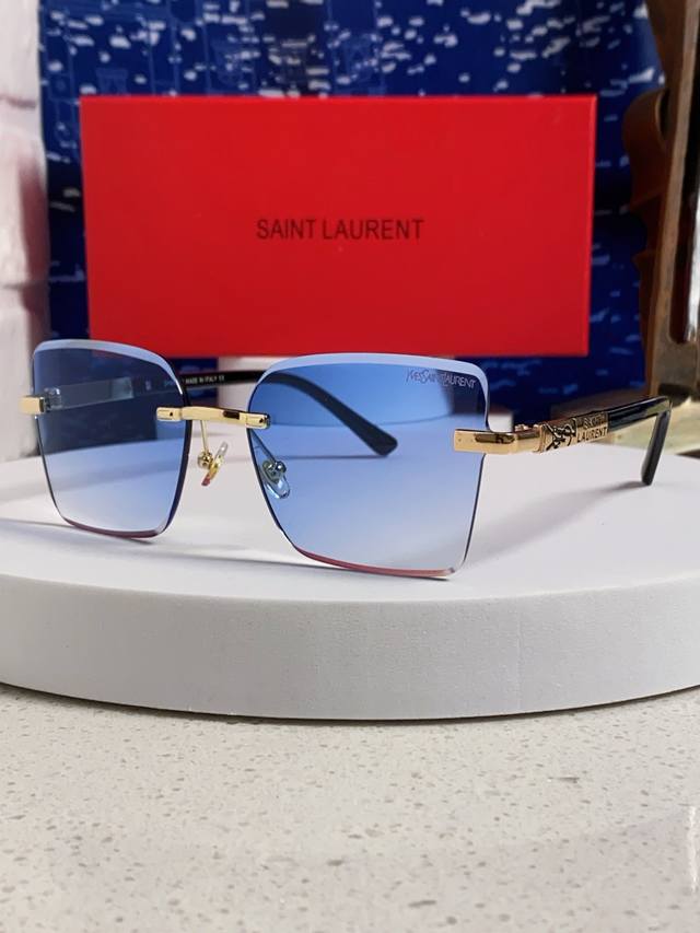 Saint Laurent 2025 New Gold-Plated YSL Rimless Eyeglasses Frames for Men and Wom