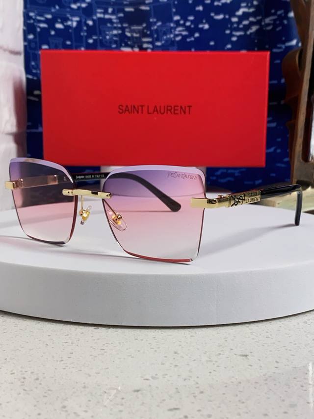 Saint Laurent 2025 New Gold-Plated YSL Rimless Eyeglasses Frames for Men and Wom