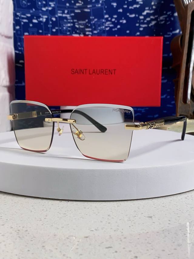 Saint Laurent 2025 New Gold-Plated YSL Rimless Eyeglasses Frames for Men and Wom