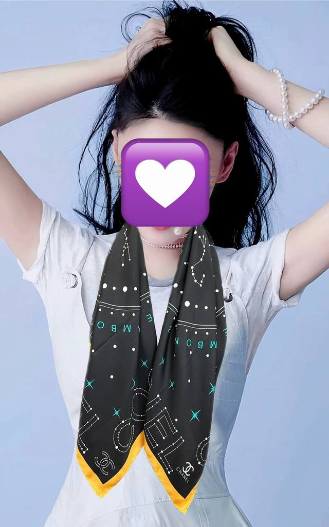 New Chanel 2025 Zodiac Scarf, made of silk twill with exquisite hand-rolled edge