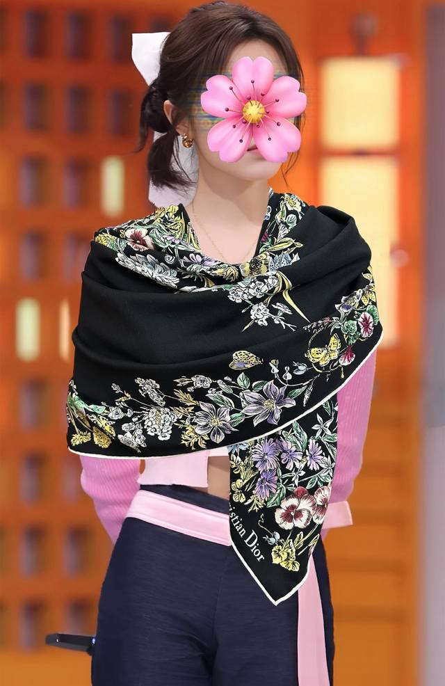 New Dior Double-Sided Silk and Wool Printed Handkerchief. This handkerchief feat