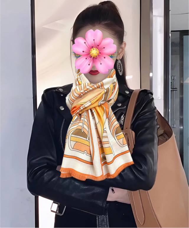 New Hermes Zg synchronized double-sided same color scarf is so beautiful, you ha