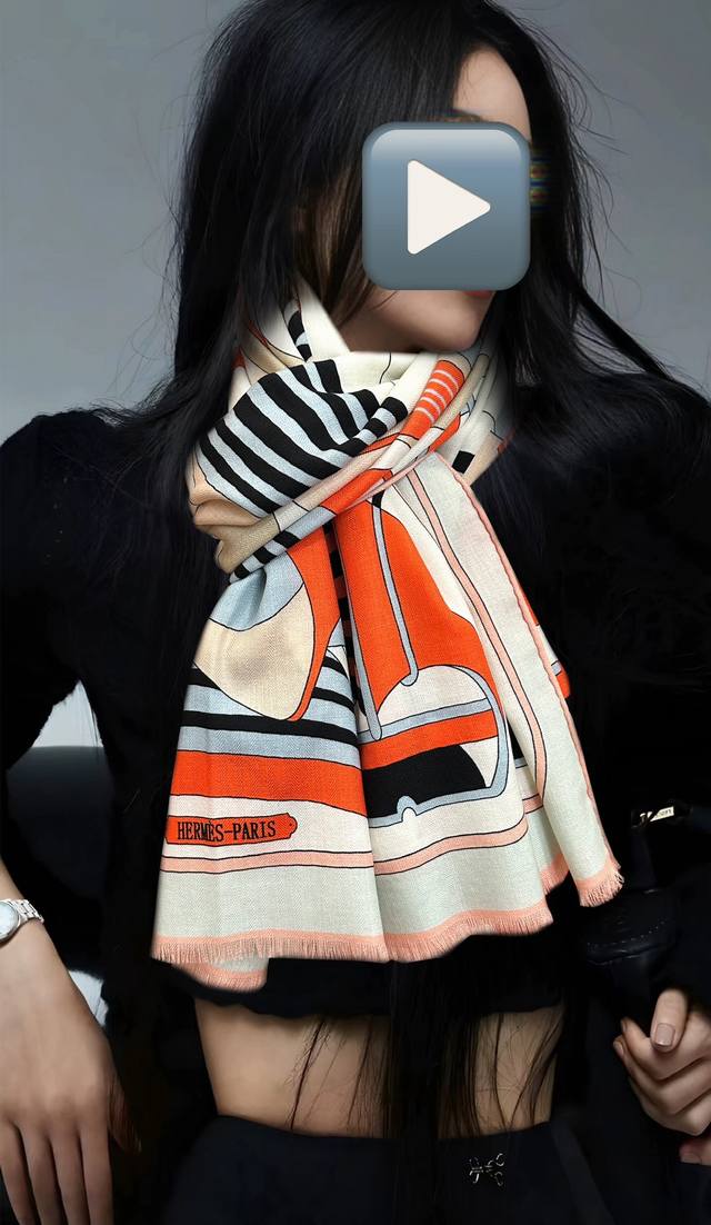 New Hermes Zg synchronized double-sided same color scarf is so beautiful, you ha