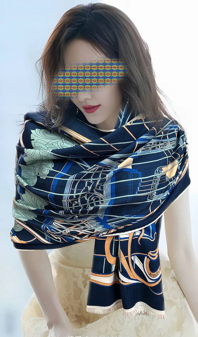 New Hermes double-sided matching color scarf is so beautiful, you have to act fa