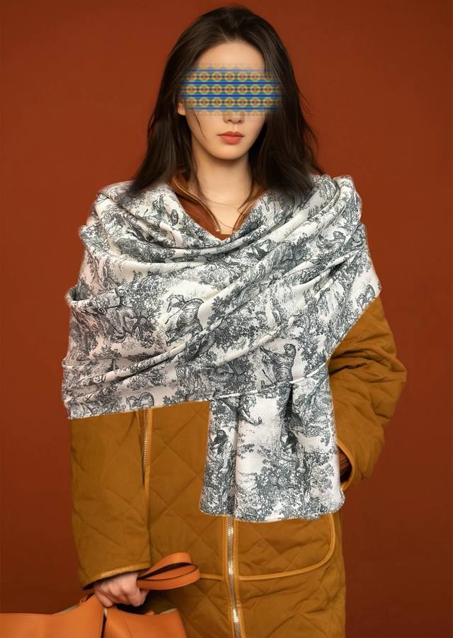 New 2025 Dior reversible tonal animal jungle scarf, the most popular floral patt