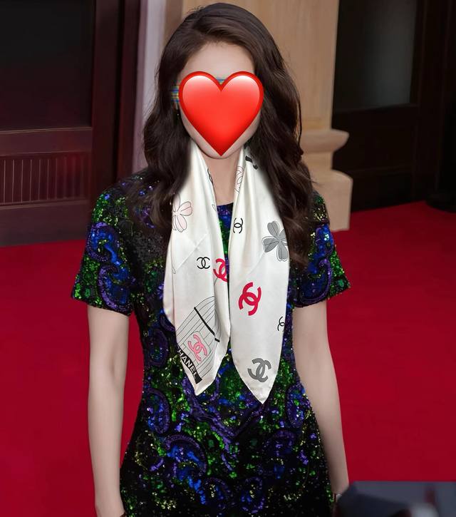 Chanel Letter Birdcage Scarf. The classic color scheme blends the brand logo wit