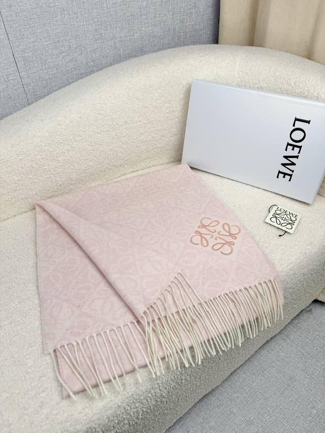 Loewe. New Loewe logo scarf in checkerboard pattern with flocking and embroidery