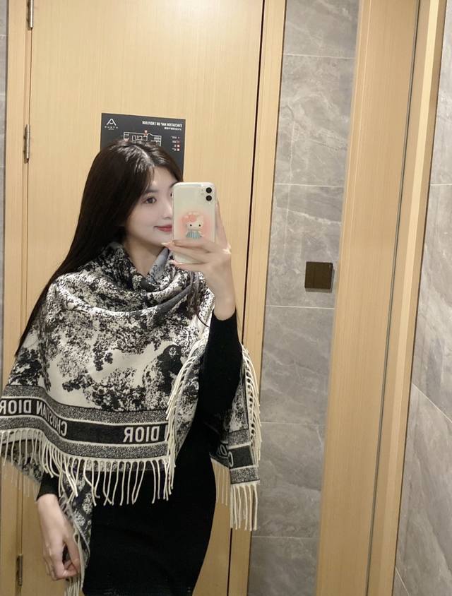 Animal Jacquard Logo Print Large Square Scarf, Shawl, Blanket (3-in-1), Materia