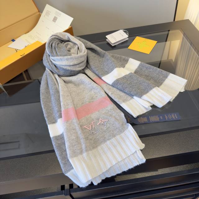 LV Louis Vuitton Luxury Knitted Cashmere Scarf 100% Imported Knitted Cashmere Si