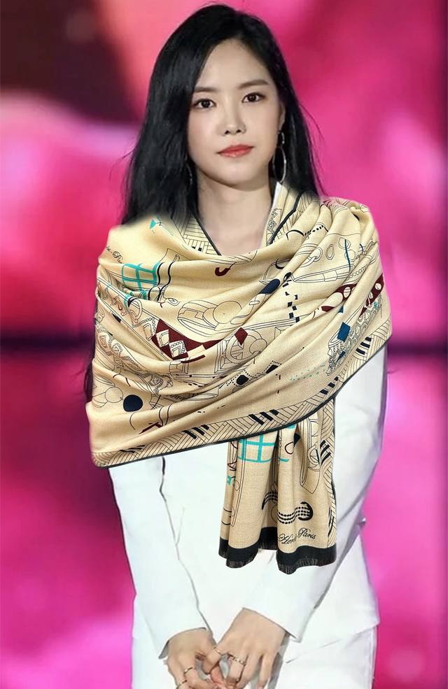 New Hermes 2610 double-sided same-color print scarf, suitable for all seasons.