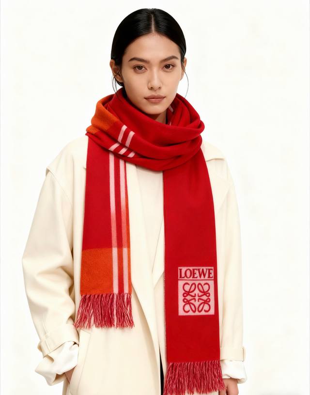 Loewe original surplus stock! Highly recommended 2025 new jacquard scarf, unisex