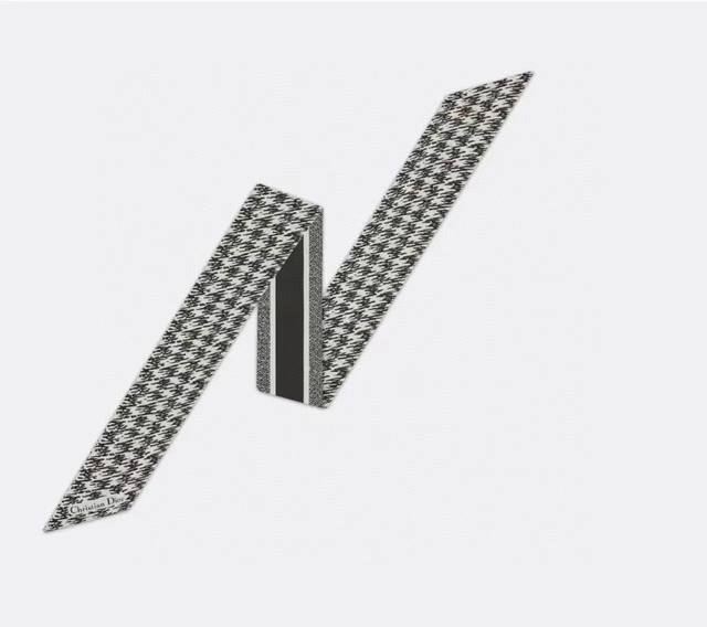 Dior Twilly scarf, all-over houndstooth pattern. A classic design with a long, s