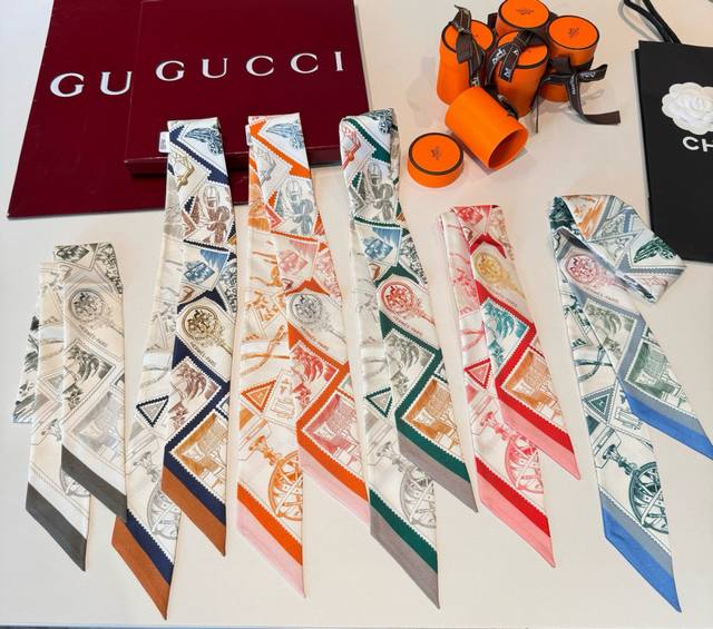 New Arrival: "Hermes Heavyweight Twilly Silk Ribbon for Stamp Collectors, Authe