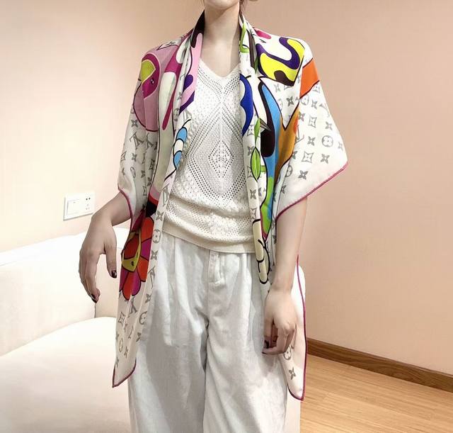 Lv X Tm Superflat Handkerchief Top-quality velvet double-sided tonal handkerchie