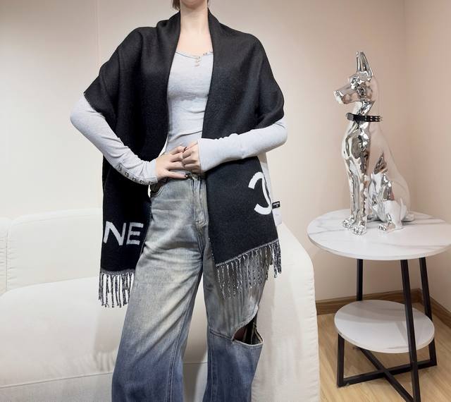 Chanel Limited Edition Premium Cashmere and Wool Blend Shawl - Sold out in bouti