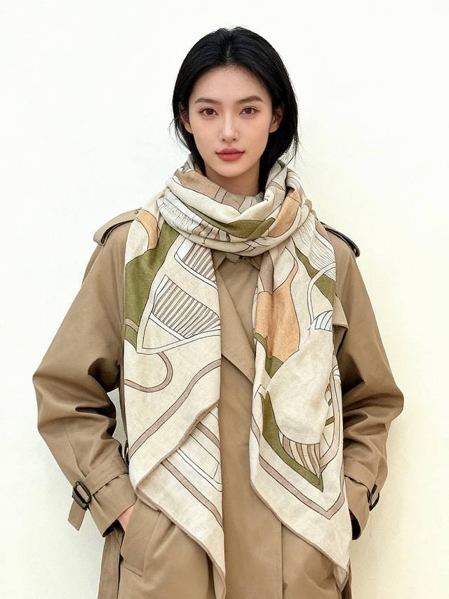 2025 Early Autumn New Arrival Double-Sided Tonal Velvet Square Scarf, Hand-Rolle