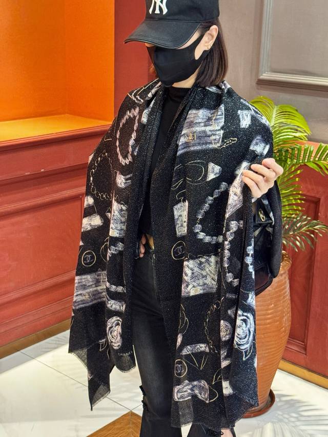 This new, luminous scarf is stunning! Made with premium silver cashmere fabric