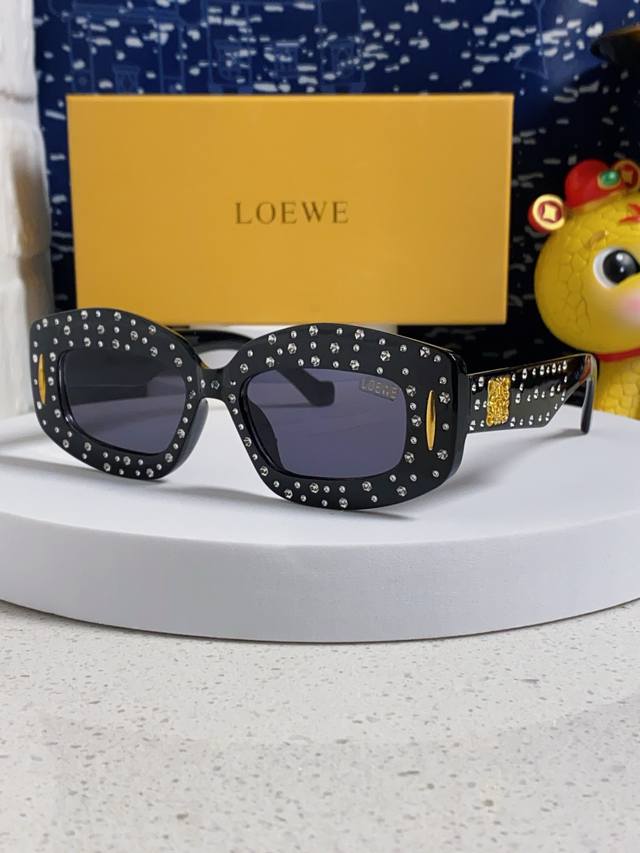 Loewe 2025 New Diamond-Studded Sunglasses for Men and Women, Stylish and High-En