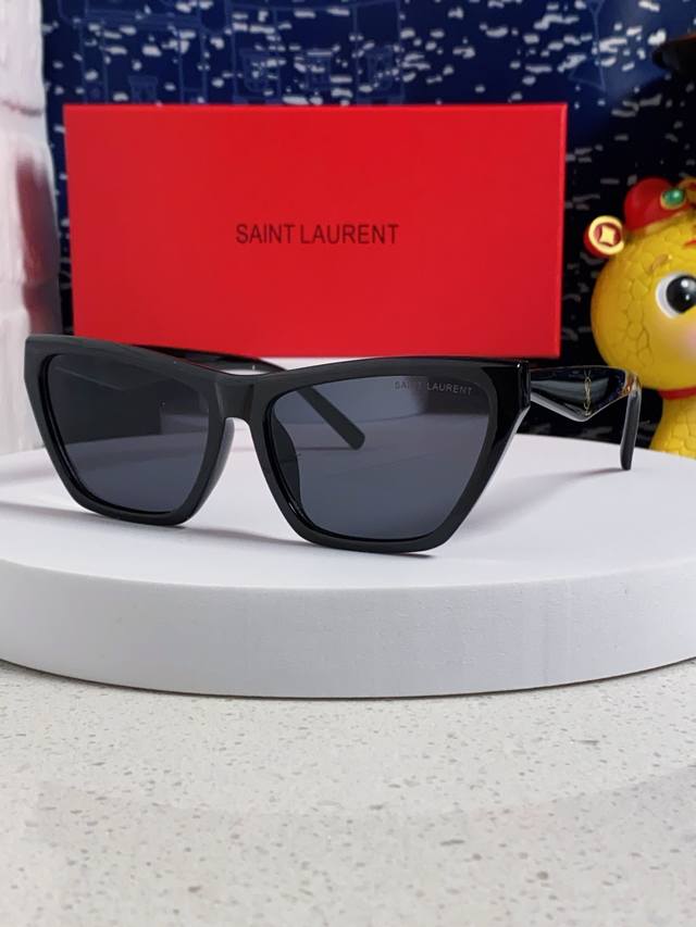 YSL Saint Laurent 2025 New Cat-Eye Square Frame Sunglasses for Women with Round