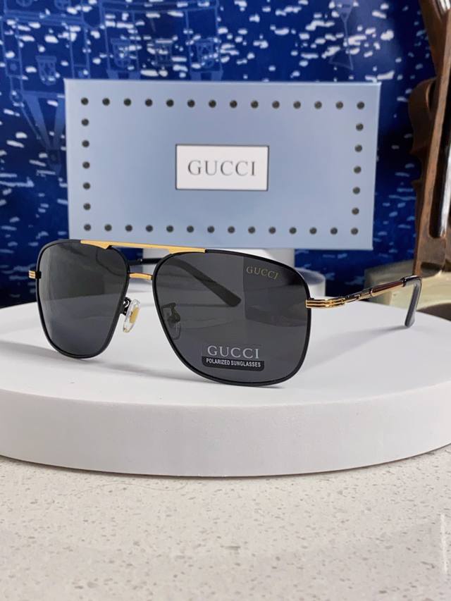 Gucci 2025 New Men's Large Frame Sunglasses for Large Faces, Driving Sunglasses,