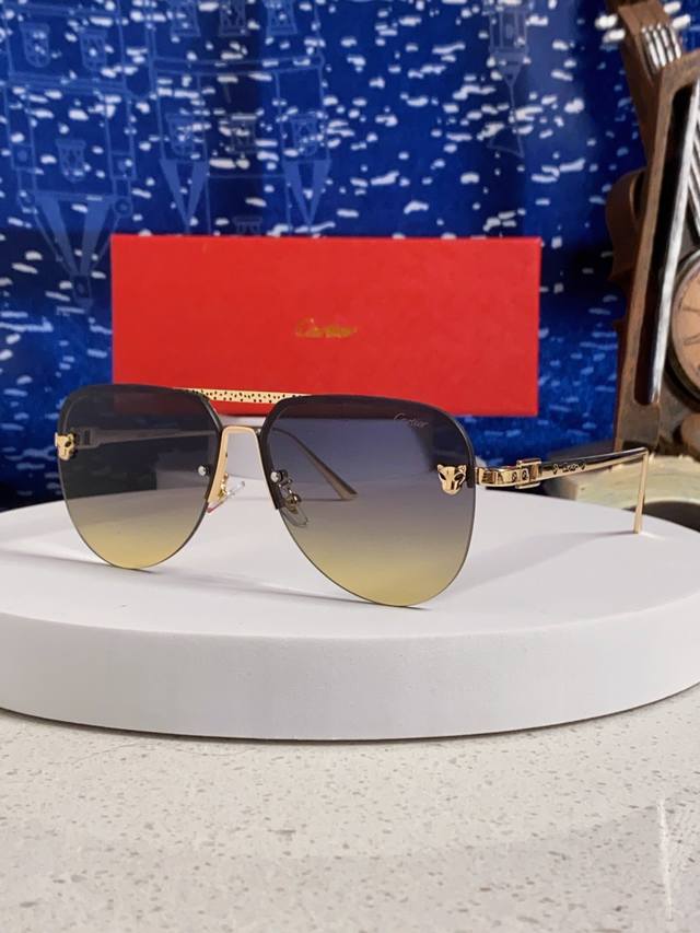 Cartier 2025 New Round Frame European and American Luxury Unisex Flight Frameles