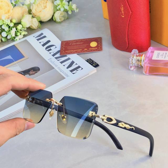 Cartie* European and American style personalized leopard frameless chamfered gla