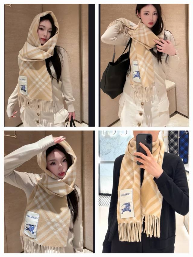 Burberry's new Scottish plaid cashmere scarf. Following the plaid scarf trend po