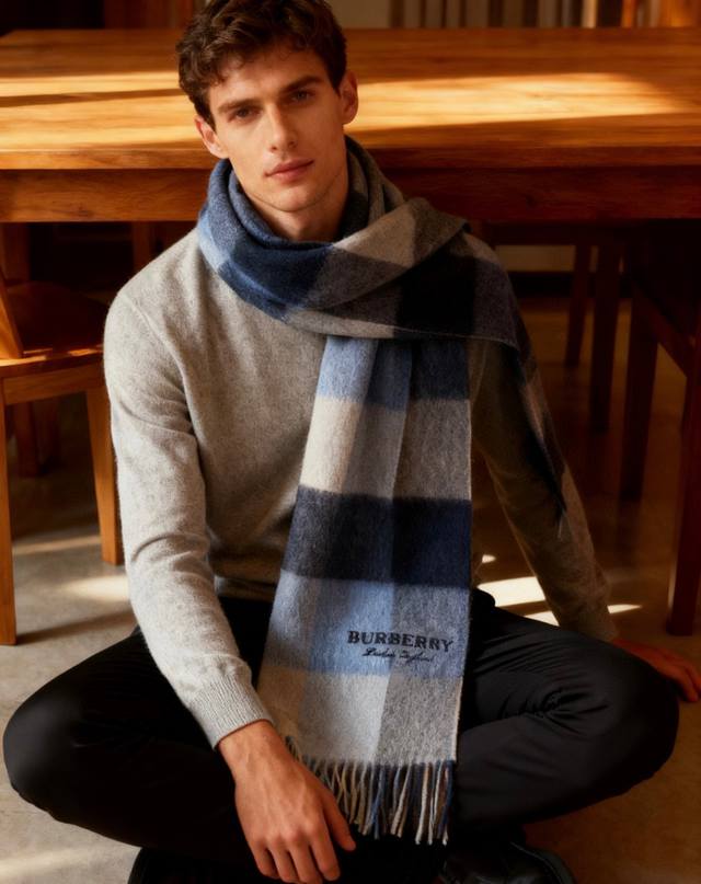 Burberry High-Quality Imported Cashmere Embroidered Logo Scarf Now Available! N