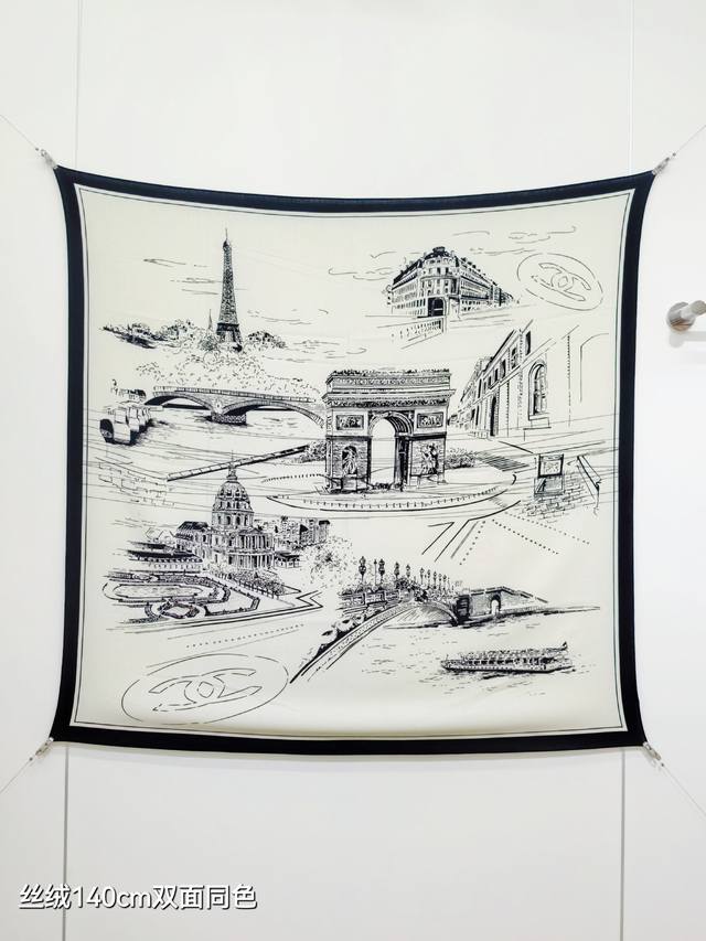 Rcc2597 Double-sided same color 140X140Cm 70% cashmere 30% silk Chanel DDD